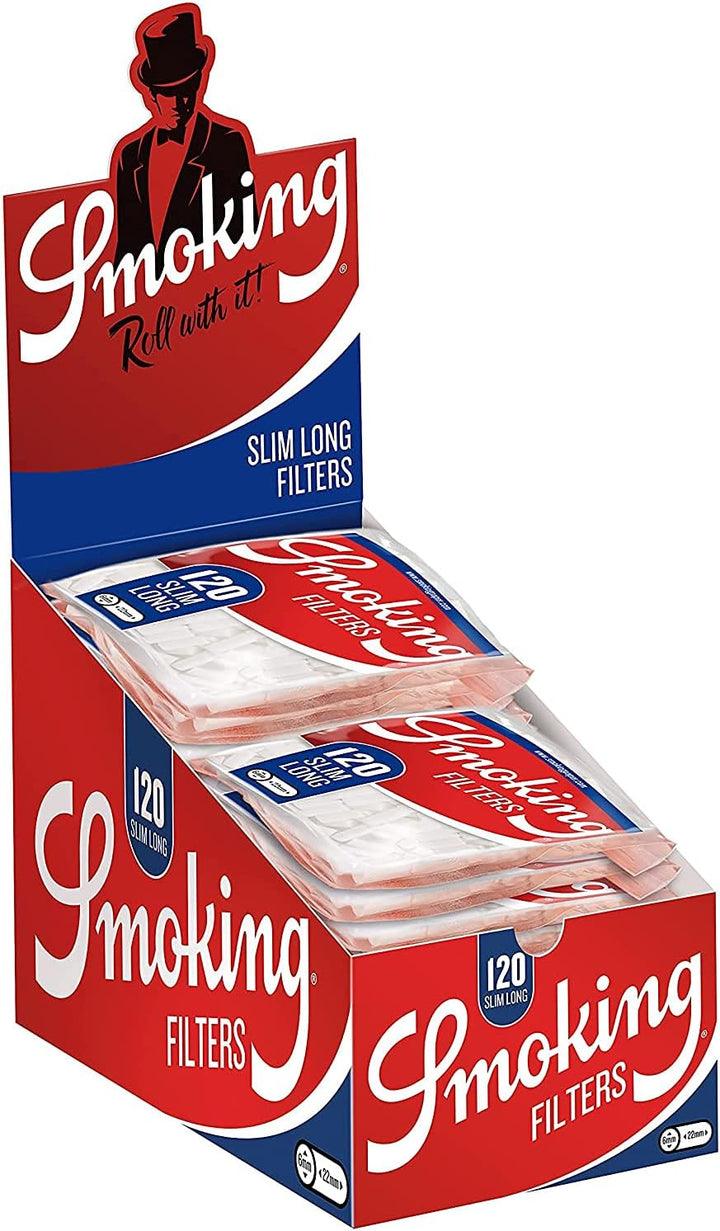 Smoking Classic Filters Long Size Slim Zigarettenfilter Lang 1 Box (30x Bags/ 3600 Filter)
