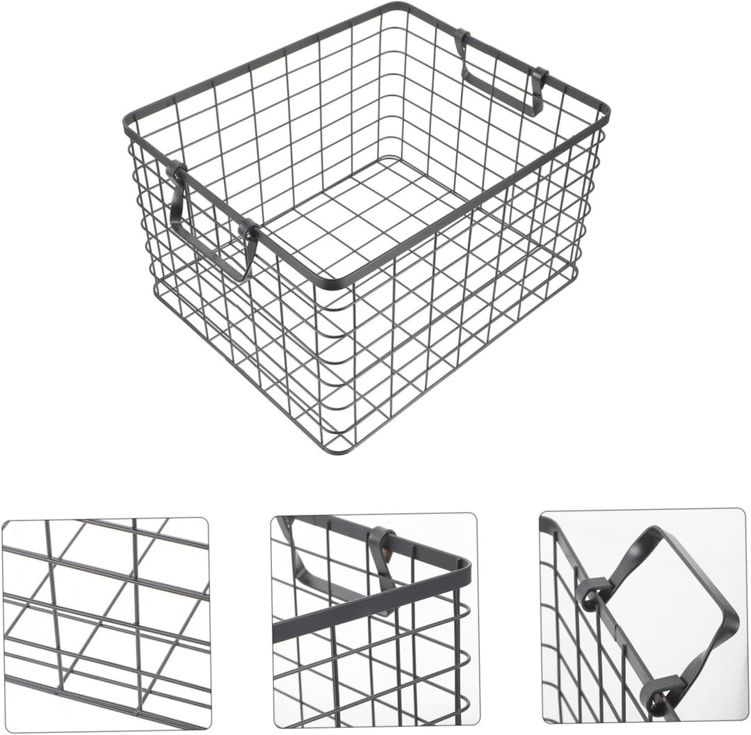 Toyvian Grosser Holzkorb Metall Brennholzhalter mit Griff Eisen Kaminholzkorb für Praktische Aufbewa