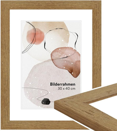 WANDStyle Bilderrahmen Strandhaus Stil 30x42cm DIN A3 I Farbe: Eiche-Optik I Fotorahmen I rustikaler