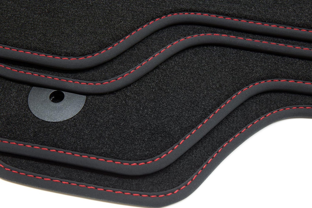 tuning-art 155R-FBA Fussmatten Exclusive-Line für Seat Leon 2 1P 5-Türer 2005-2012 Rot, Rot
