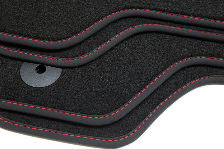 tuning-art 155R-FBA Fussmatten Exclusive-Line für Seat Leon 2 1P 5-Türer 2005-2012 Rot, Rot
