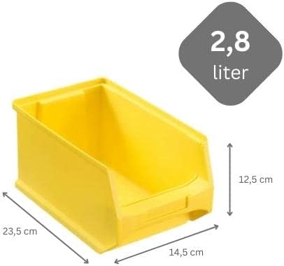 Gelbe Sichtlagerbox 3.0 | HxBxT 12,5x14,5x23,5cm | 2,8 Liter | Sichtlagerbehälter, Sichtlagerkasten,