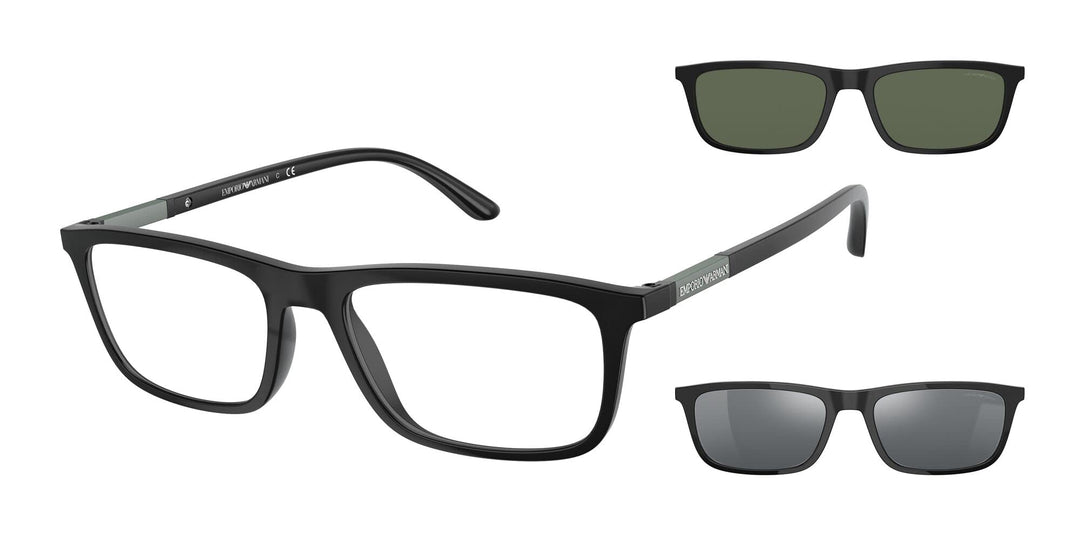 Sonnenbrillen Emporio Armani EA 4160 Black/Clear Black/Green Clip-On 55/18/145 Herren