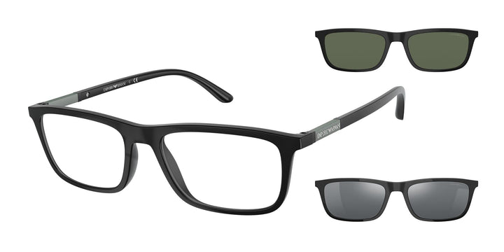 Sonnenbrillen Emporio Armani EA 4160 Black/Clear Black/Green Clip-On 55/18/145 Herren