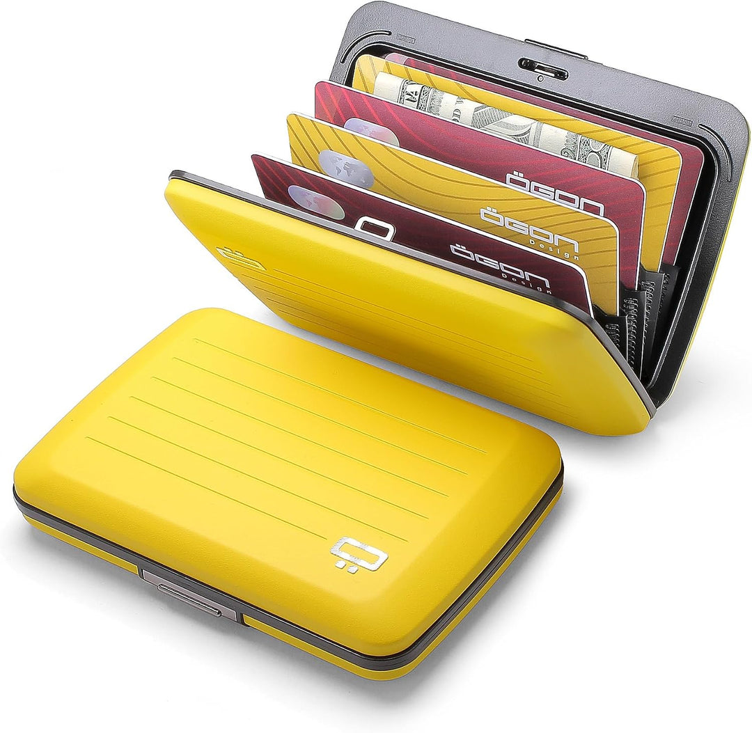 OGON Aluminium Geldbörse Smart Case V2 - Einfache Lagerung - Metallverschluss - Kartenetui mit RFID-