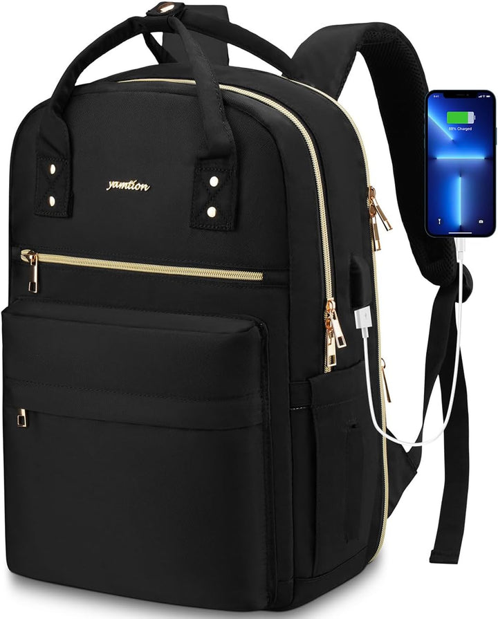 YAMTION Laptop Rucksack Damen 17,3 Zoll,Schulrucksack Mädchen Teenager Schultasche Frauen für Schule