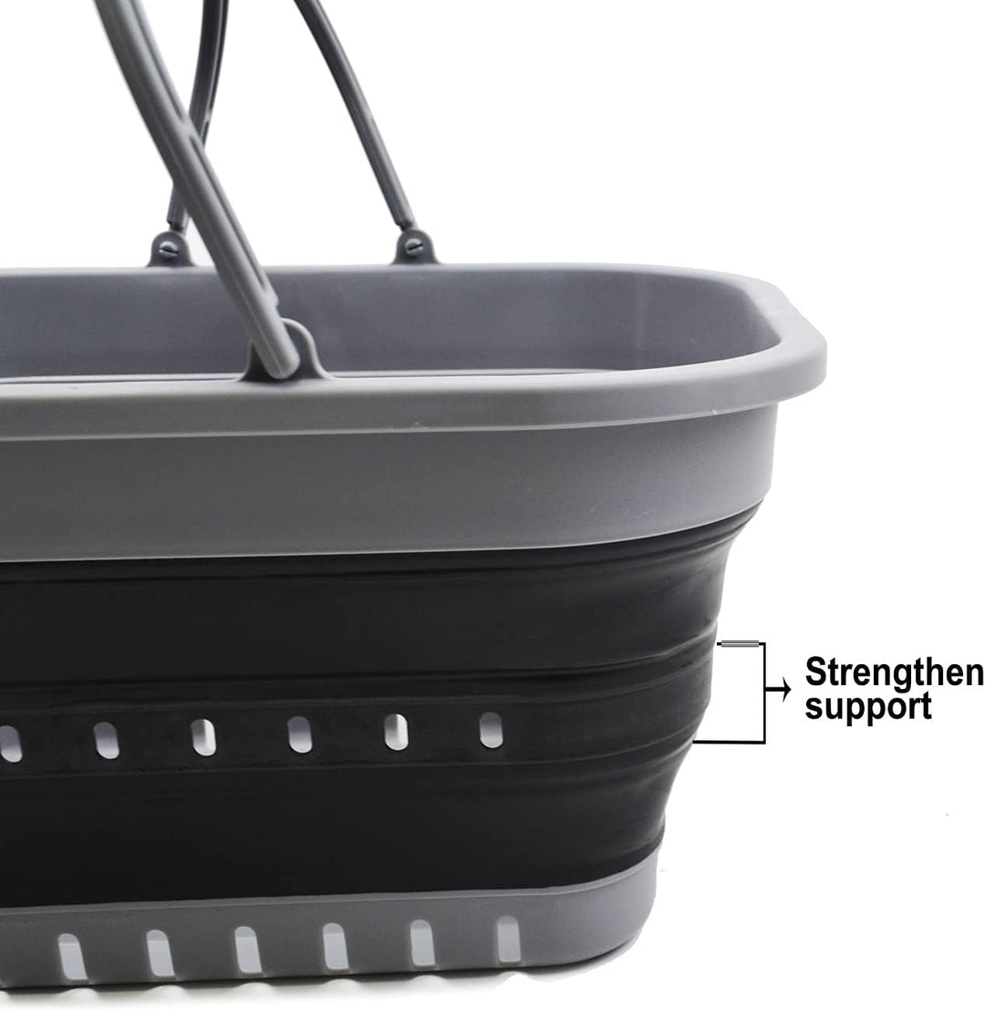 SAMMART 9.2L & 19L Faltbare Wanne mit Griff - Tragbarer Picknickkorb/Krater für den Aussenbereich -