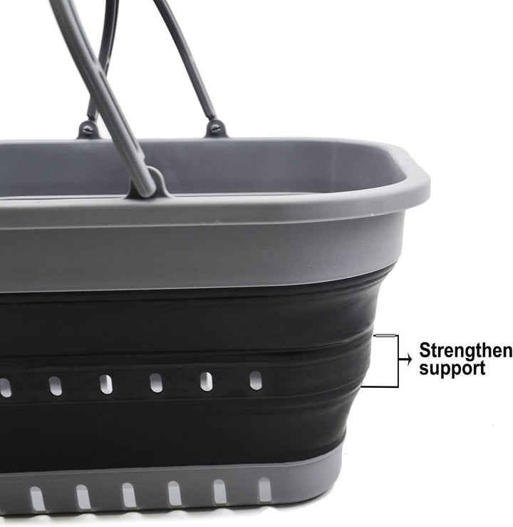 SAMMART 9.2L & 19L Faltbare Wanne mit Griff - Tragbarer Picknickkorb/Krater für den Aussenbereich -