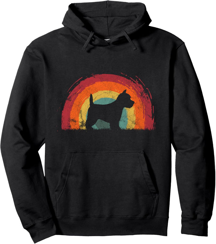 Westie Vintage Rainbow Dog Herren Wo Pullover Hoodie