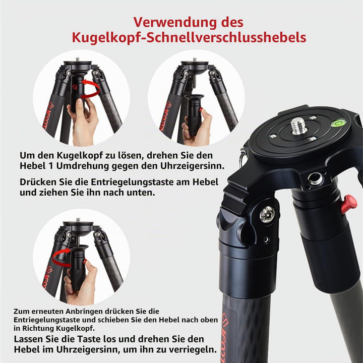 IFOOTAGE Gazelle TC9 Kamerastative,Kamera Stativ,Fotostativ,Stativ Kamera Flexibel,Basic-Einbeinstat