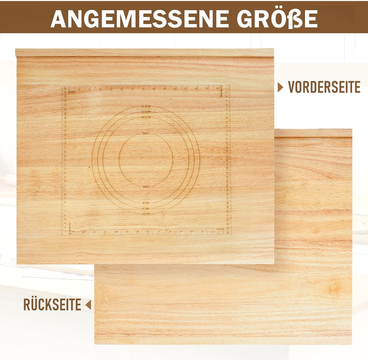 Schneidebrett holz gross H x B x T: ca. 4 x 61 x 51 cm Schneidebrett mit Massband und Anschlagkante