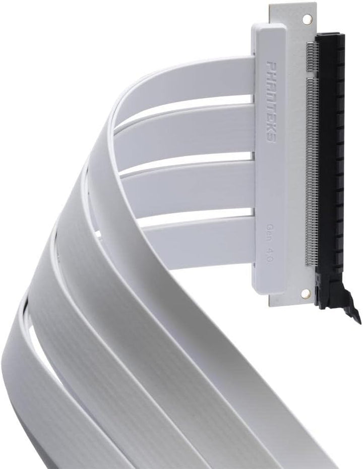 PHANTEKS PCI-E 4.0 x16 Riser Flachband-Kabel, 90 Grad, 30cm - weiss