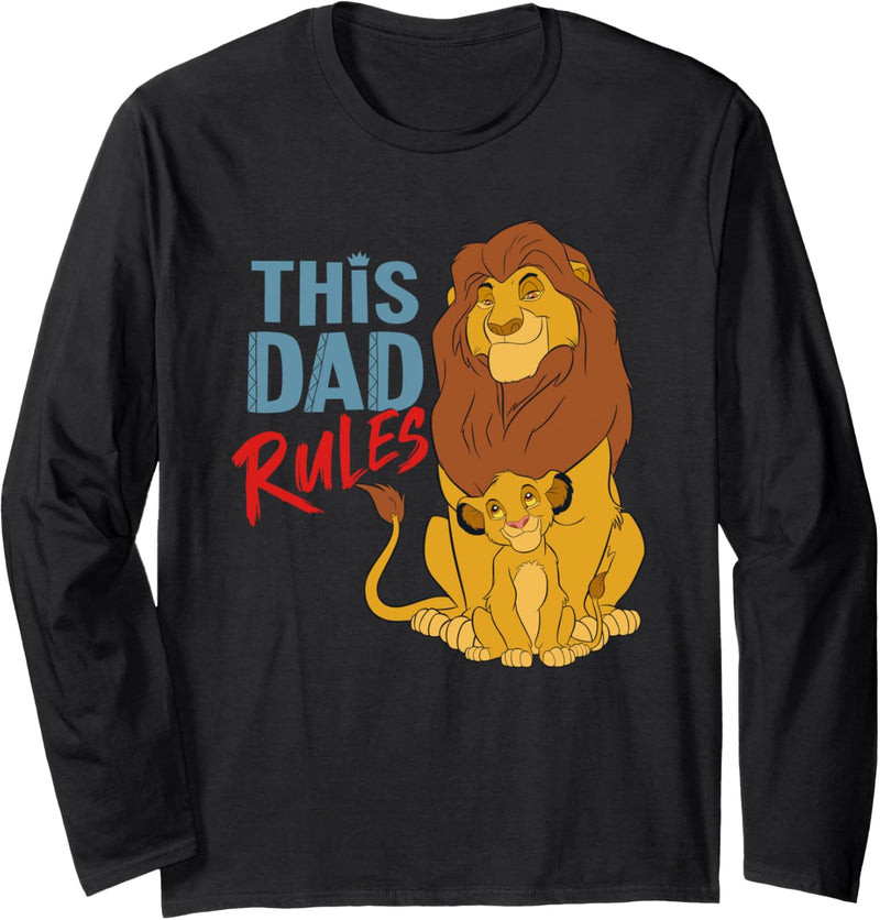 Disney The Lion King Simba and Mufasa This Dad Rules Langarmshirt