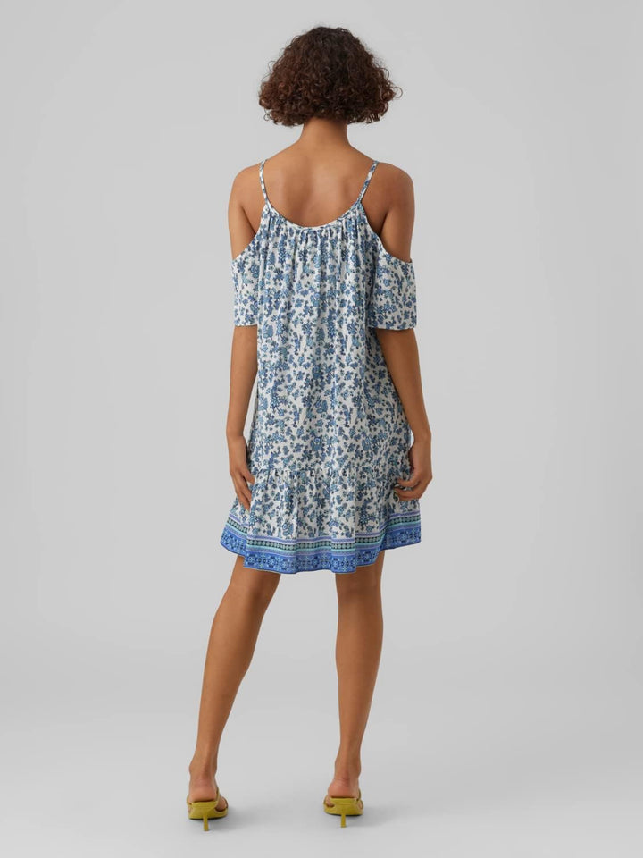 VERO MODA Damen Kleid, Dazzling Blue/Aop:mira
