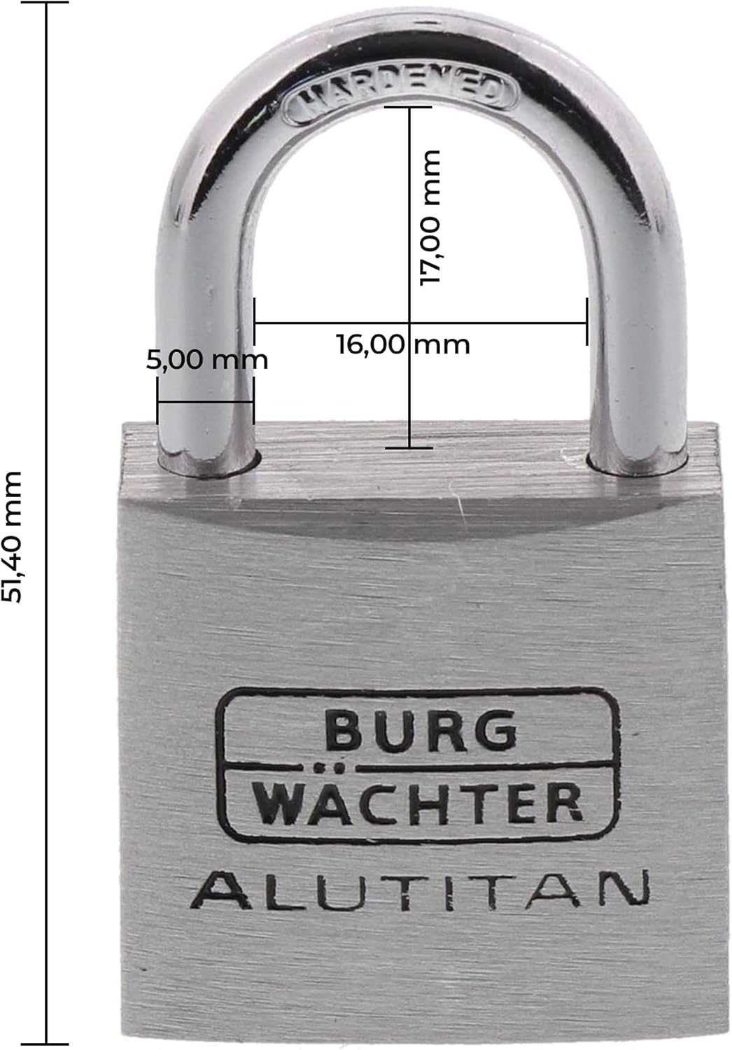 Burg-Wächter Vorhangschloss, Vorhängeschloss mit Schlüssel, Duo Set, 5,0 mm Bügelstärke, massives Al
