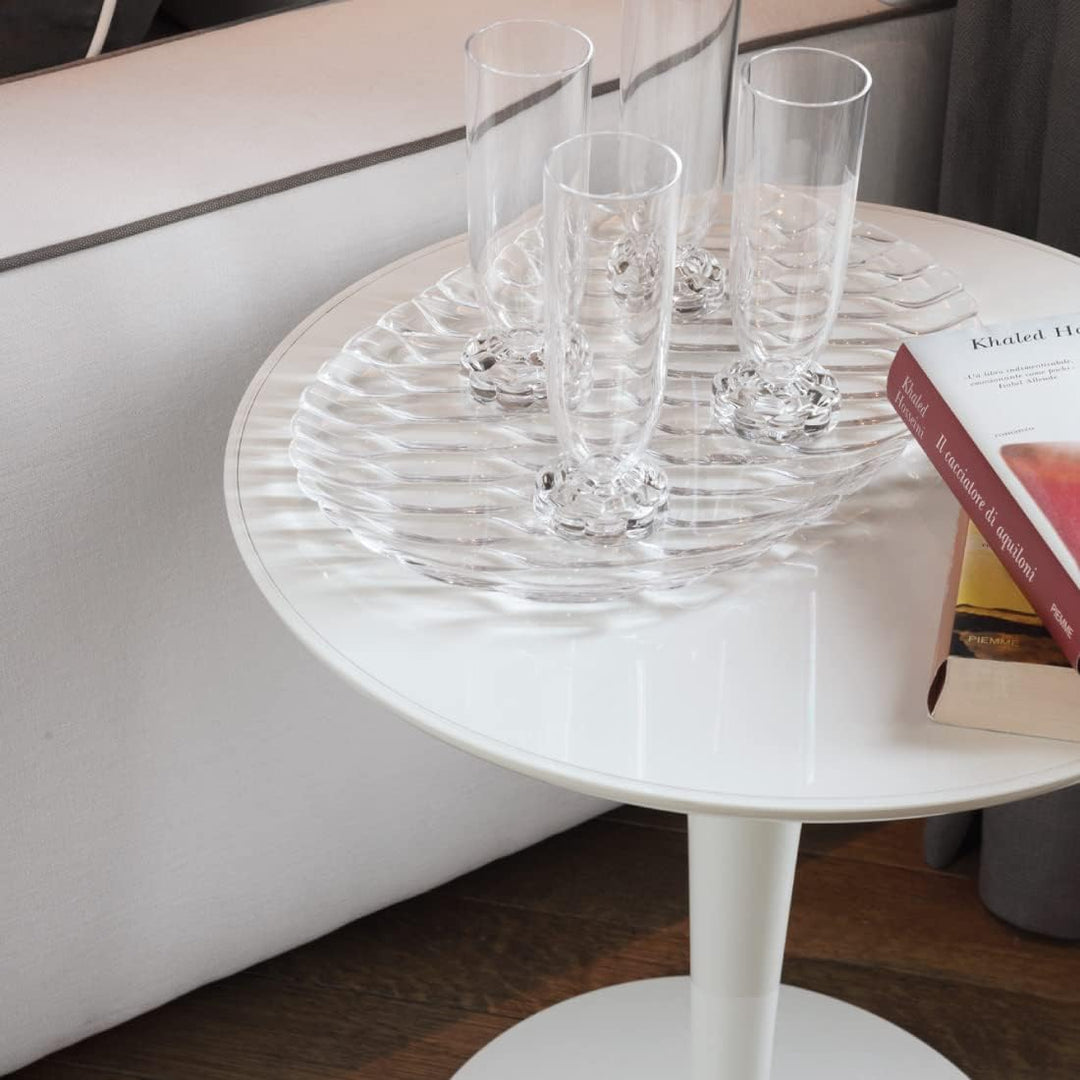 Kartell Tip Top Mono Beistelltisch, Weiss Nero, Nero