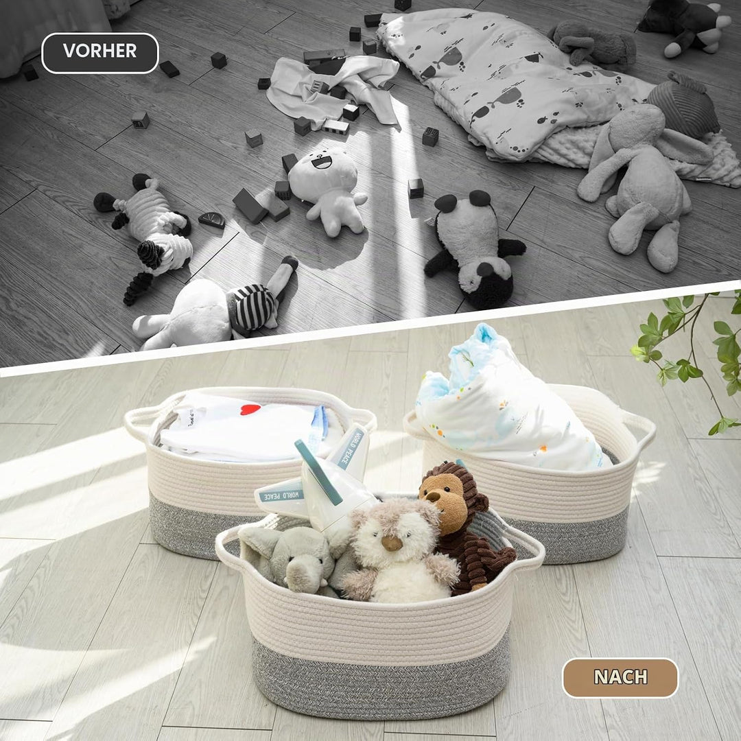 Baumwollseil gewebter Aufbewahrungskorb, verwendet für Baby Hamper Spielzeug Organizer, Geschenkkörb