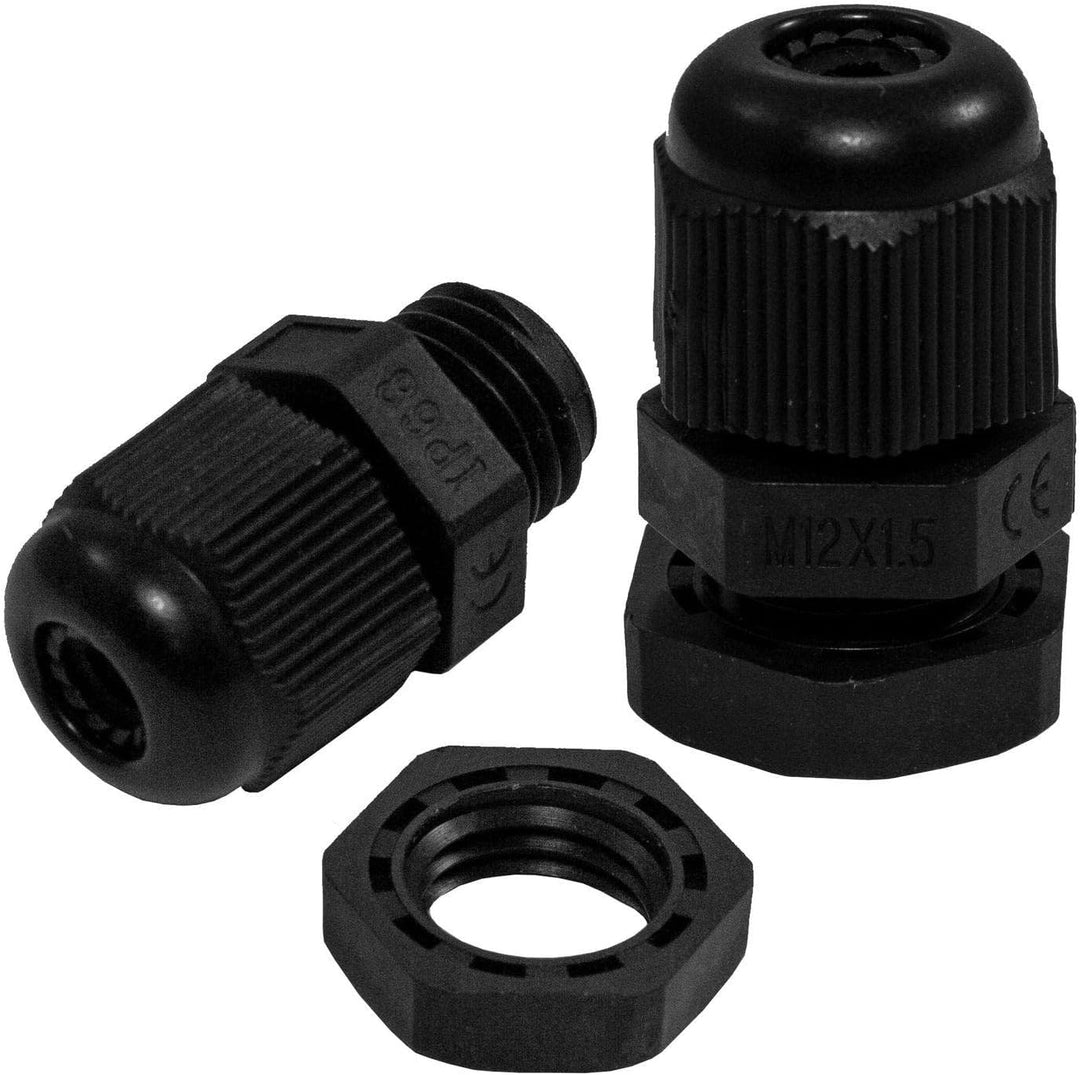 Lumonic 100x Kabelverschraubung M12 IP67 metrisch d3-6,5mm I Kabeldurchführung wasserdicht in schwar