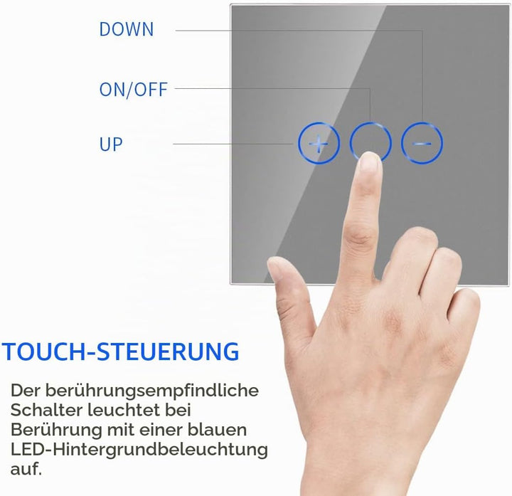 CNBINGO WLAN Dimmschalter für dimmbare LED-Leuchten - Smart Touch Lichtschalter Arbeit mit Alexa, Go