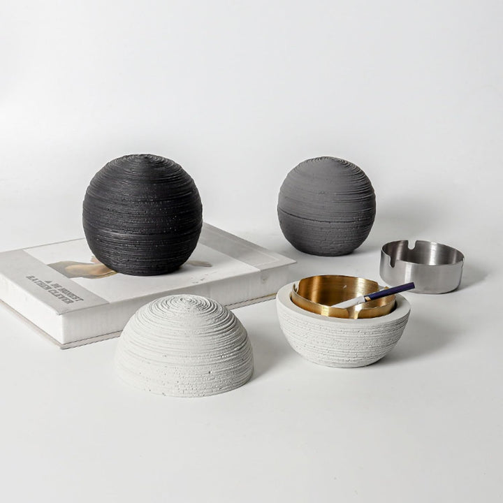 Outdoor-Mülleimer aus Beton - Allwetter-Metall-Innenzylinder, Rutschfeste Basis - Perfekt für Terras