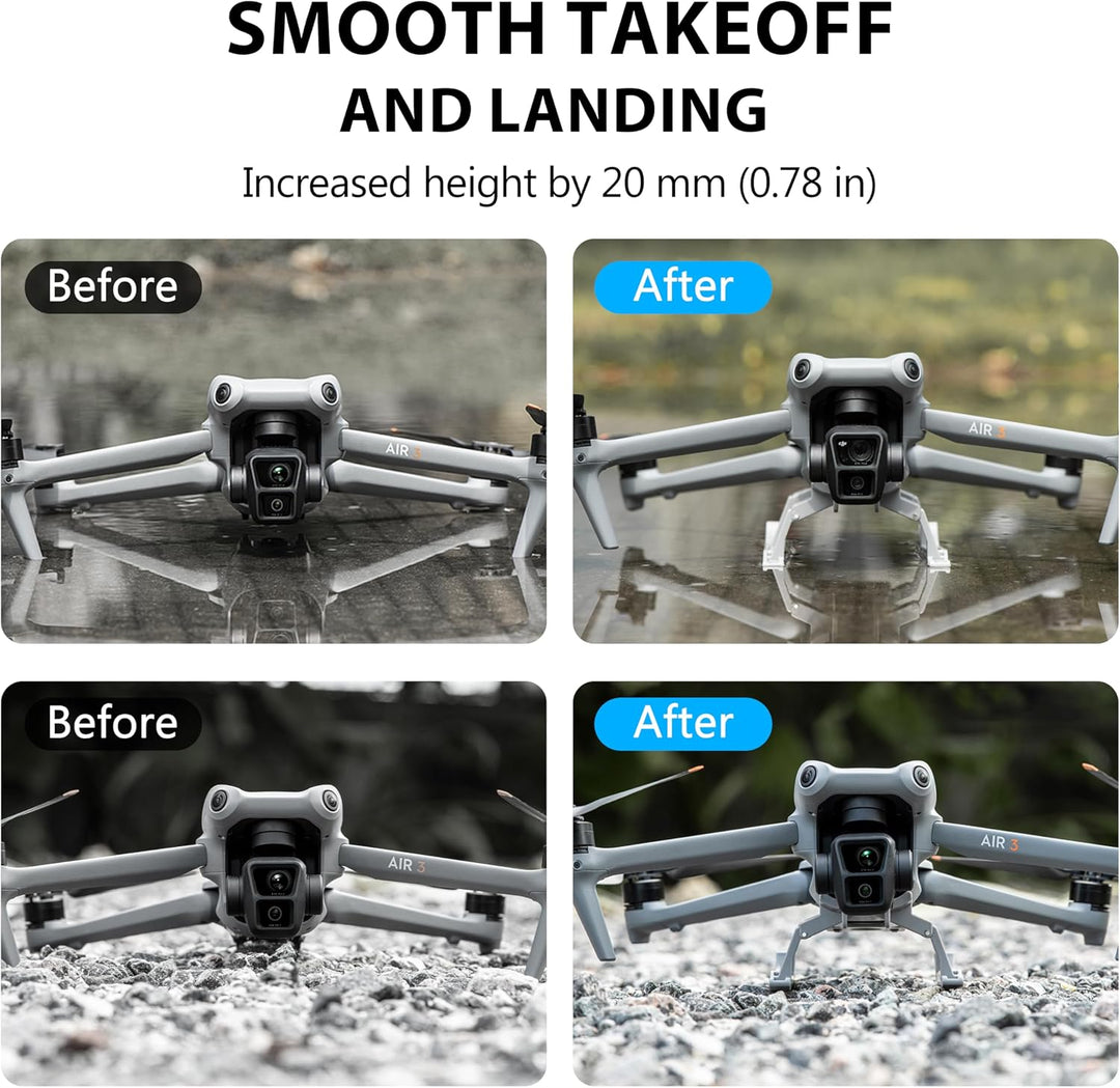STARTRC PHOTO landefüsse für DJI Air 3S Zubehör, Faltbarer erweiterter Schnellspanner Drohnenschutz