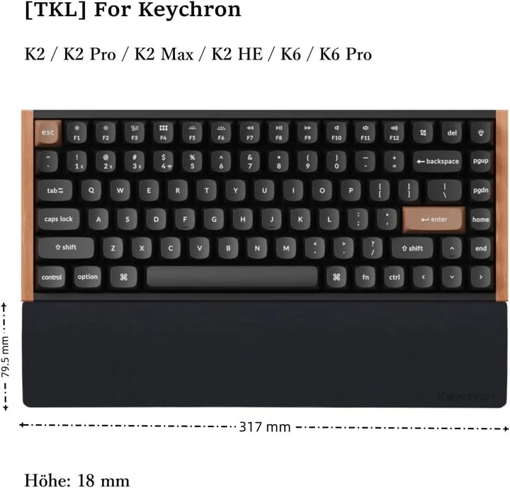 Keychron Handballenauflage aus Silikon mit Hexagon-Design | Rutschfeste, ergonomische Oberfläche | E