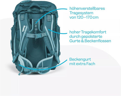 ergobag maxi set 6-teilig, ergonomischer Schulrucksack Grundschule für Mädchen und Jungen, ideal für