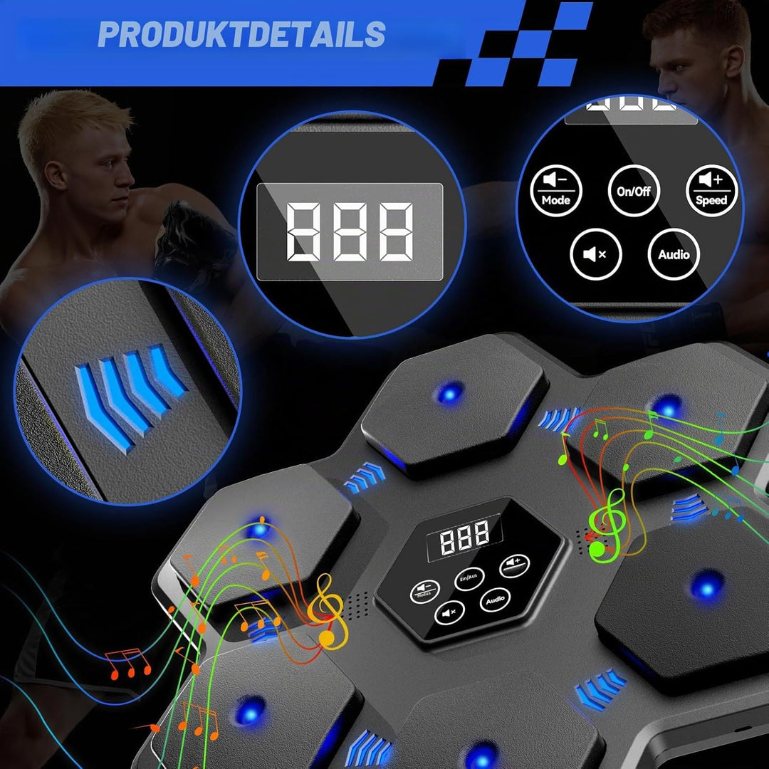 Musikboxmaschine, Boxen Wandmontage Maschine mit Handschuhen, Smart Bluetooth interaktive Punching T
