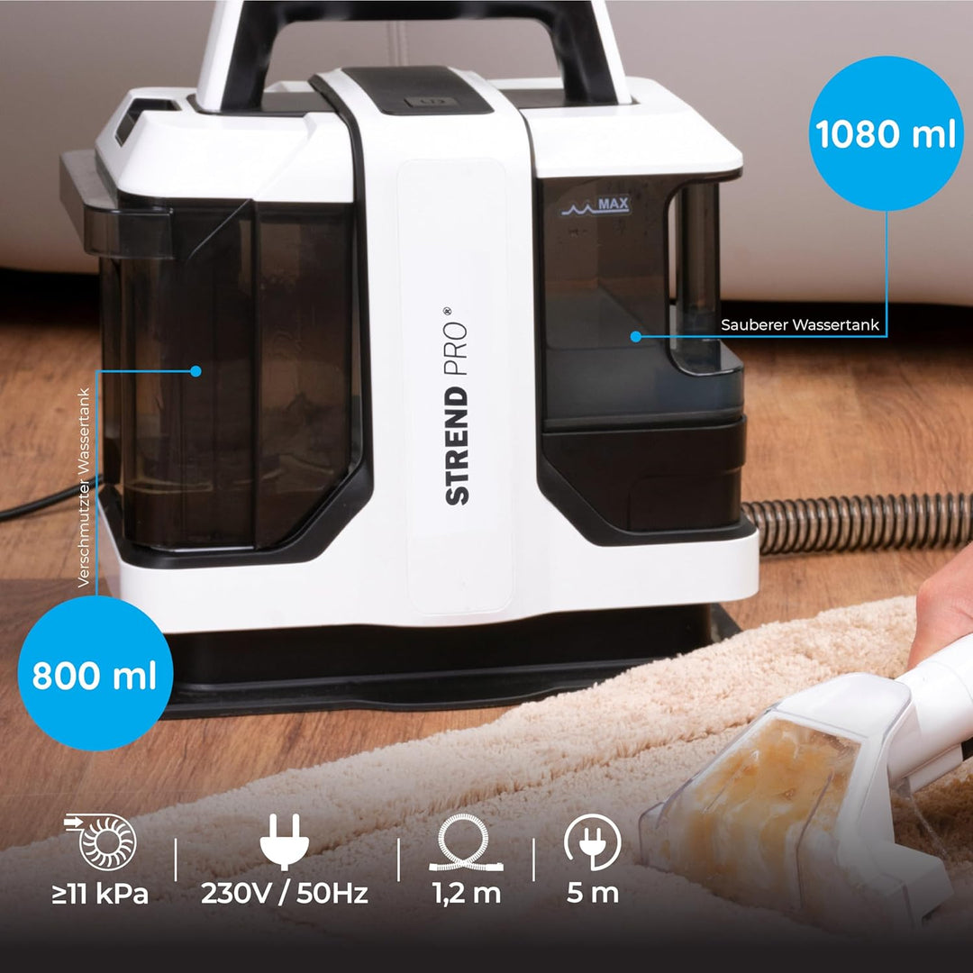 STREND PRO Waschsauger Polsterreiniger Gerät 450W | Teppichreiniger für Teppich | Fleckenreiniger mi