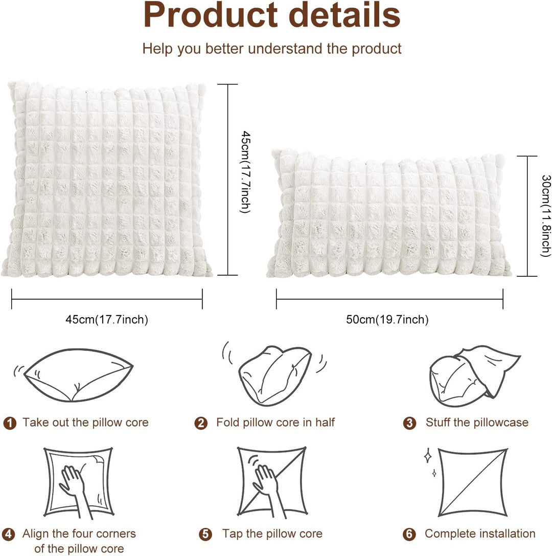VanderHOME Dekorativ Kurze Wolle Kissenbezüge Weicher Plüsch Kurzer Wollsamt Dekokissenbezuge Luxuri