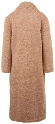 rich&royal Damen Kunstfell Wollmischungs-Mantel, White Coffee, 42