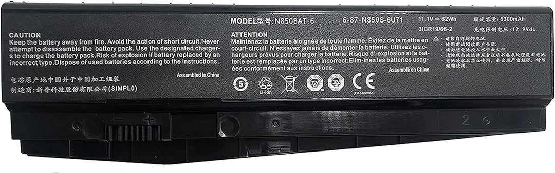 ASKC N850BAT-6 Akku für Clevo N870 N870HK N870HJ Z6-KP Z6-KP5GT Z7M-KP T58-T1 T6TI DR5 DR7 Plus Seri