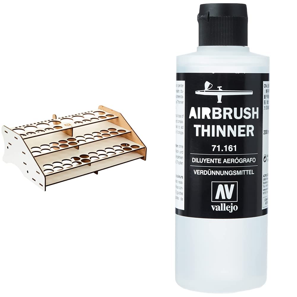 Vallejo 026007 - Farbständer für Werkstatt, 1 Stück (1er Pack) VJ71161 Airbrush Verdünner, 200 ml Bu