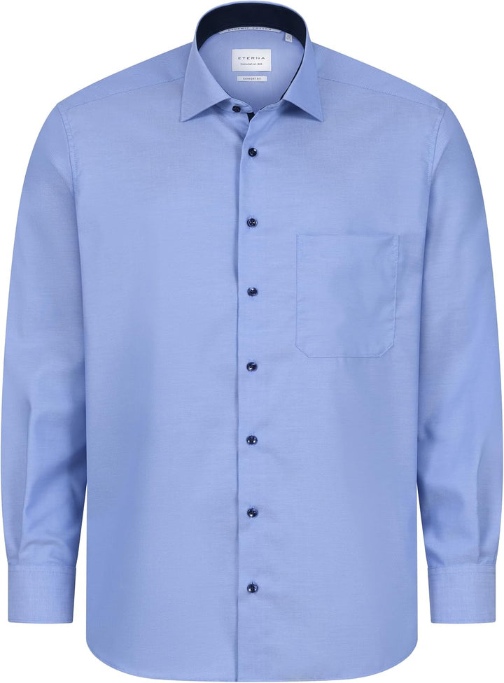 ETERNA Hemd Langarm | Comfort Fit | Bügelfrei, Knitterfrei | 100% Baumwolle 44 ´blau-14´, 44 ´blau-1