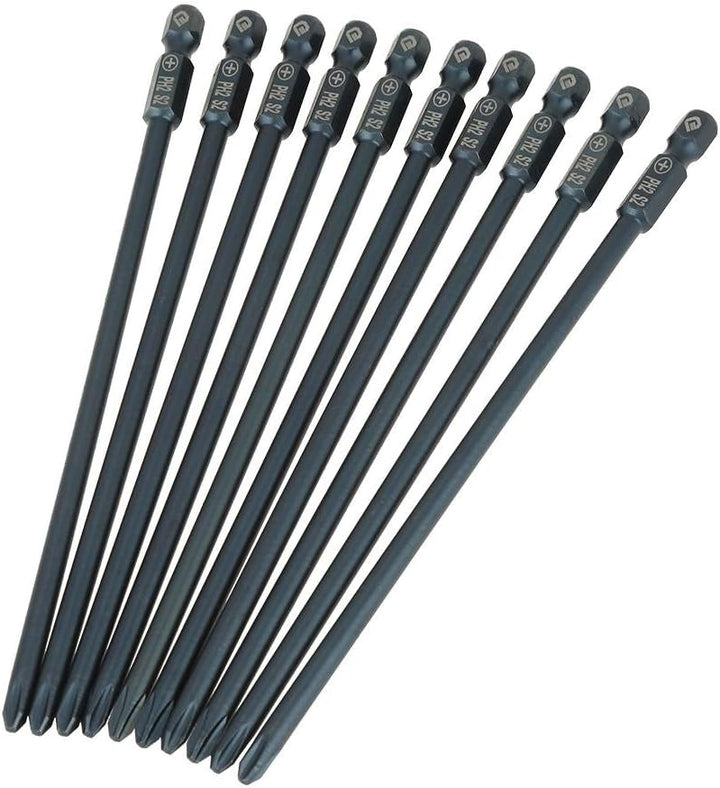 10 pcs150mm Schraubendreher Lange Kreuzschlitzschraubendreher-bits Set S2 1/4 inch Sechskantschaft P