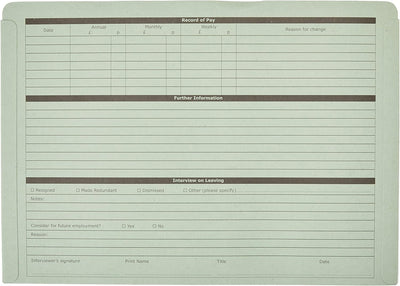 Sigma Personalbögen mit Hüllen (in englischer Sprache) 235 x 330 mm 50 Stück gelb