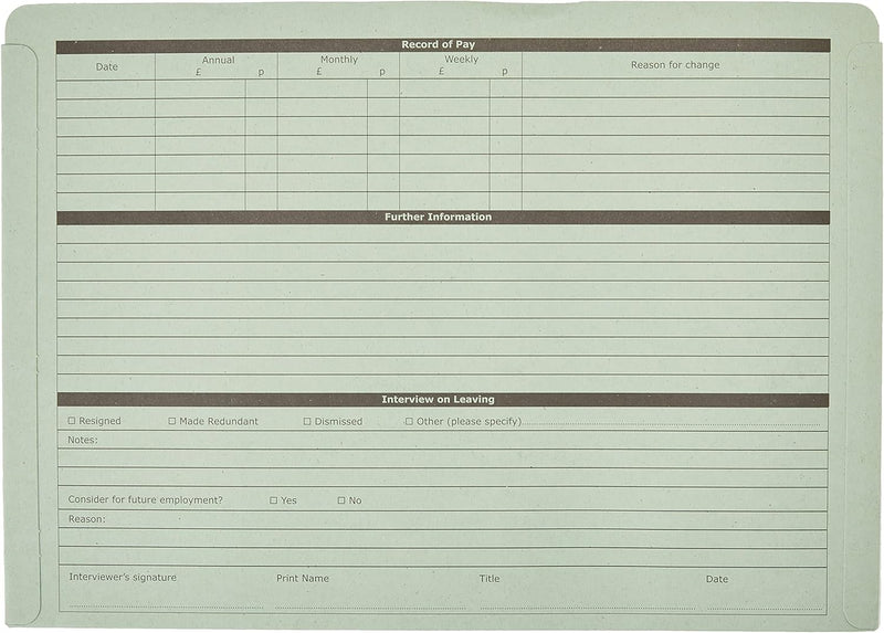 Sigma Personalbögen mit Hüllen (in englischer Sprache) 235 x 330 mm 50 Stück gelb