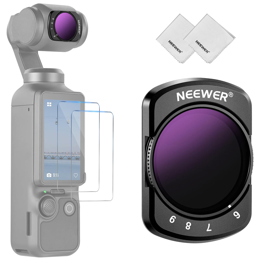 NEEWER Variabler ND Filter Kompatibel mit DJI Osmo Pocket 3 Creator Combo Zubehör, magnetischer ND64
