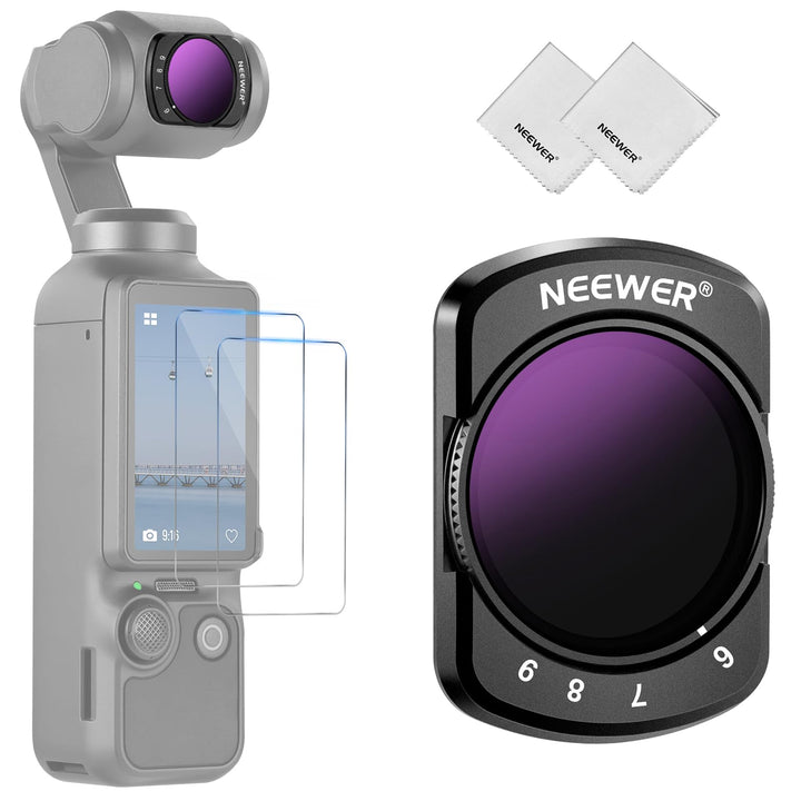 NEEWER Variabler ND Filter Kompatibel mit DJI Osmo Pocket 3 Creator Combo Zubehör, magnetischer ND64