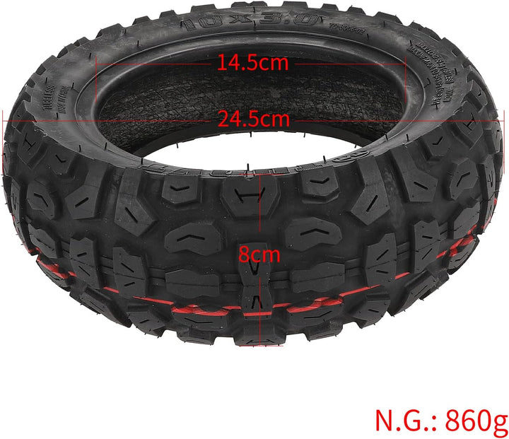 Fututech 10 x 3.0 Offroad-Reifen, 25,4 cm + Schlauch für Kugoo M4 Pro Elektroroller, Zubehör, Ersatz