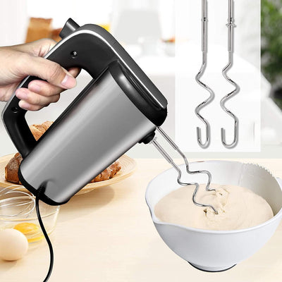 NWOUIIAY Handmixer Elektrisch 300W Handrührgerät mit 2 Rührbesen & 2 Knethaken + 5-Gang + Auswurftas