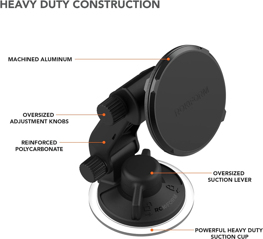 ROKFORM - Verstellbare magnetische Telefonhalterung für Windschutzscheibe, kompatibel mit MagSafe-Sc