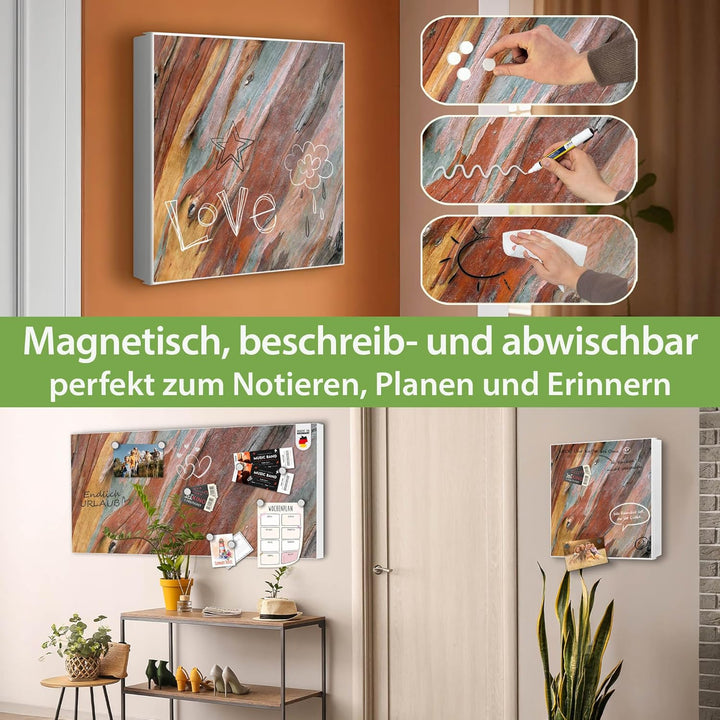 banjado Grosser Schlüsselkasten Glas - Schlüsselbox 30x30cm mit 50 Haken - Schlüsselkasten modern fü