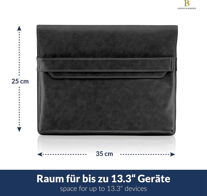 LOGAN & BARNES Laptop Hülle Herren - Elegante Laptop Tasche mit angenehmer Innenpolsterung - schlank