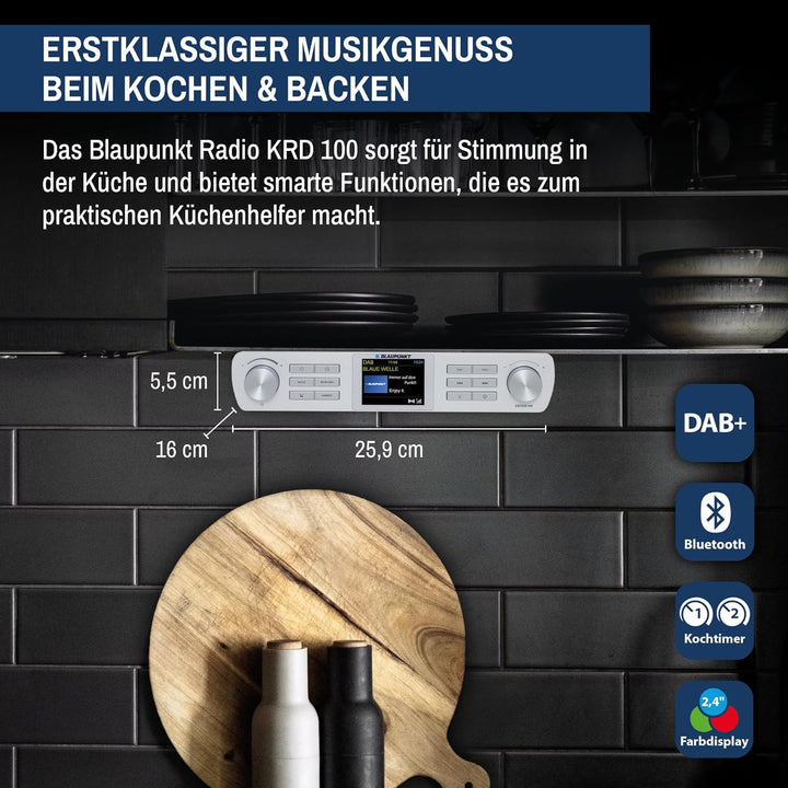 Blaupunkt KRD 100 Küchenradio mit DAB+, Senderspeicher &amp; UKW PLL, Unterbau Radio inkl. Montagemateri
