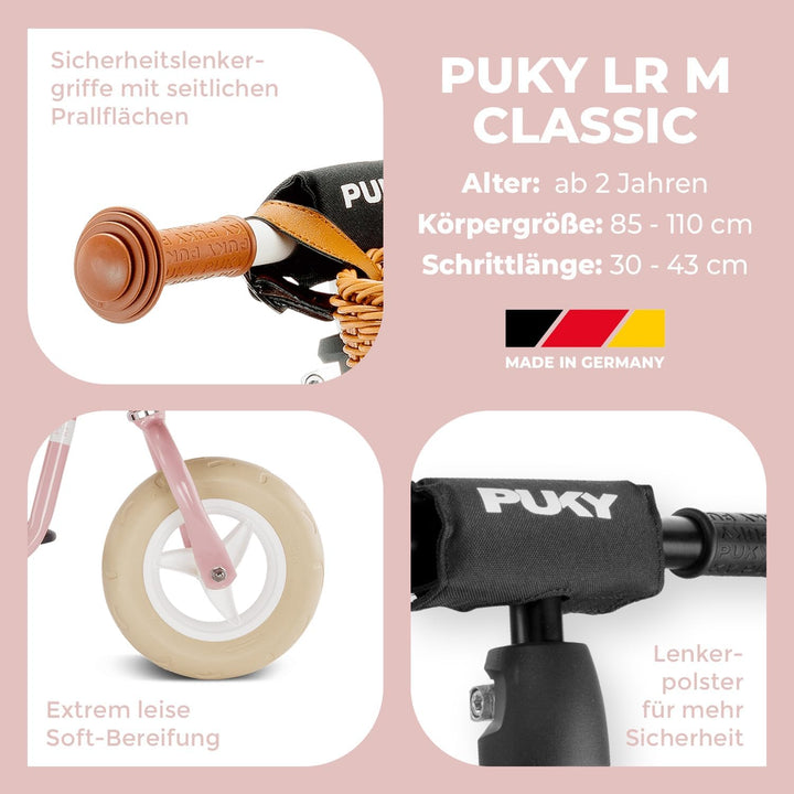 PUKY LR M Classic | sicheres und stylisches Laufrad | Lenker &amp; Sattel höhenverstellbar | rutschfeste