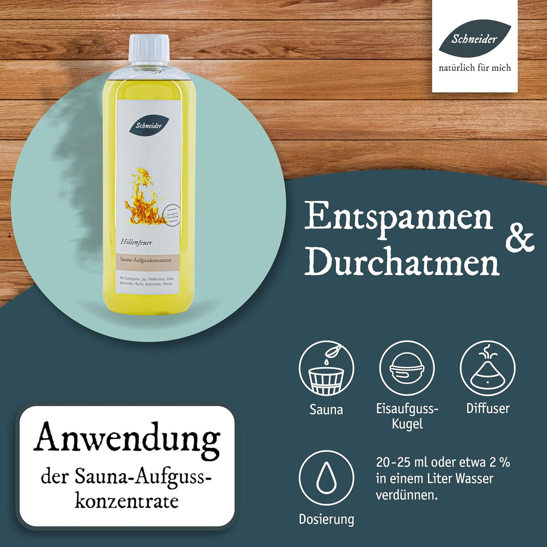 Saunabedarf Schneider - Aufgusskonzentrat, Saunaaufguss Höllenfeuer 250ml