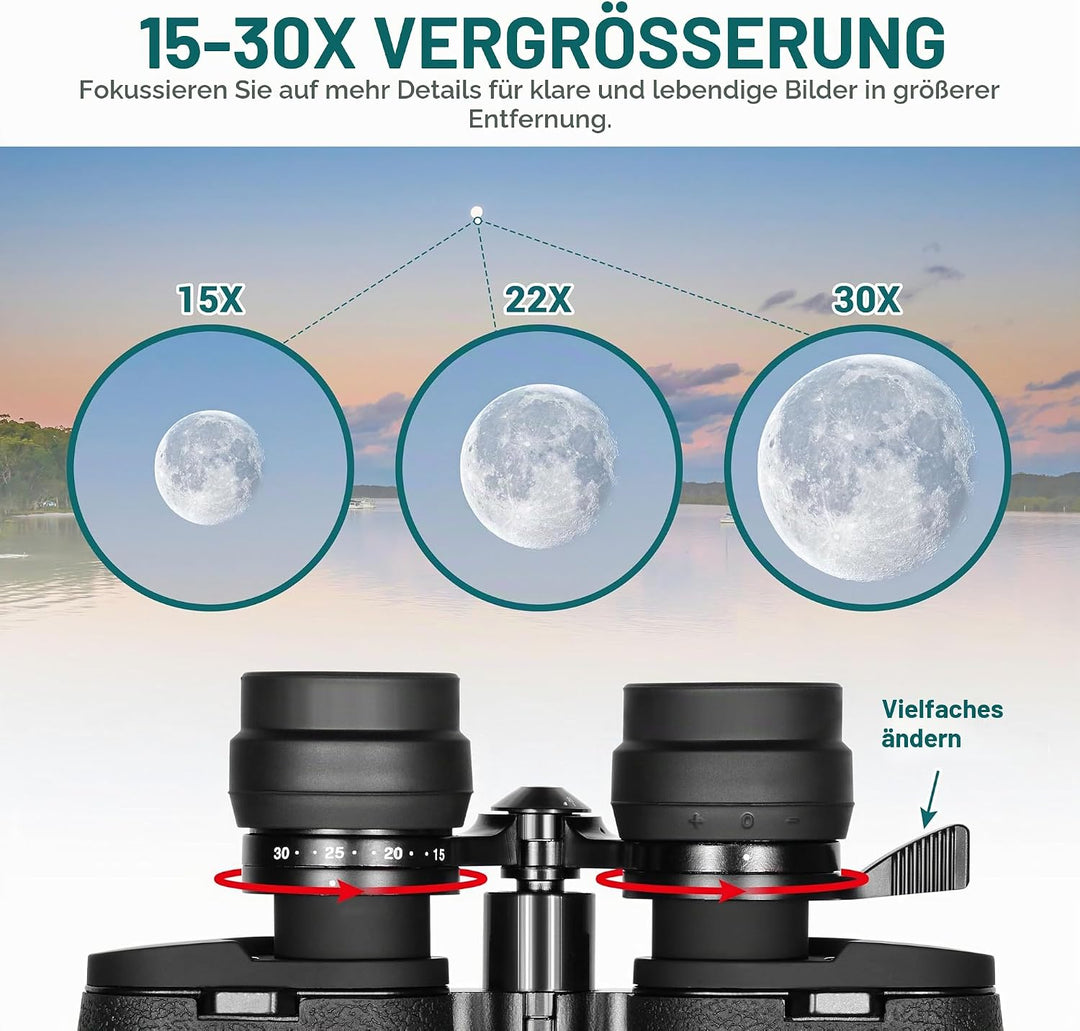ESSLNB 15-30X80 Zoom Astronomie Ferngläser mit integriertem Stativanschluss Riesen Ferngläser mit Sm