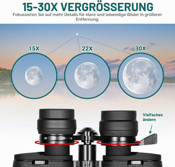 ESSLNB 15-30X80 Zoom Astronomie Ferngläser mit integriertem Stativanschluss Riesen Ferngläser mit Sm