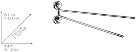 WENKO Power-Loc Handtuchhalter mit 2 Armen Sion Befestigen ohne bohren Chrom